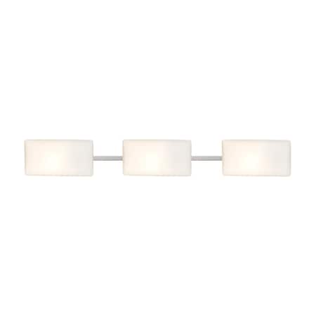 Besa Lighting Lido Vanity, Opal Matte, Satin Nickel Finish, 3x60W Incandescent 3WT-888607-SN